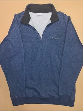 Columbia Men’s Blue Quarter Zip Fleece Pullover Jacket XL